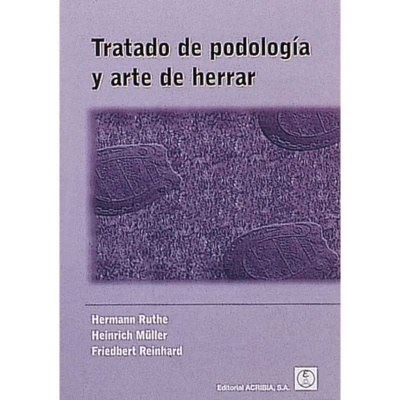 Capa de livro lilás com texto sobre podologia e arte de ferrar com padrão de solas
