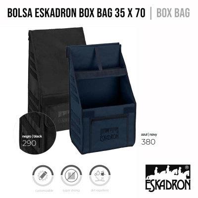 Bolsas Eskadron Box Bag preto e azul-marinho com divisórias internas