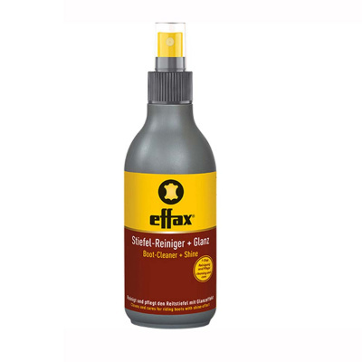Frasco Effax para limpeza e brilho de botas com tampa borrifadora amarela