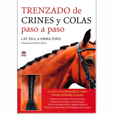 Capa de livro sobre trançar crinas e caudas de cavalos com cavalo castanho
