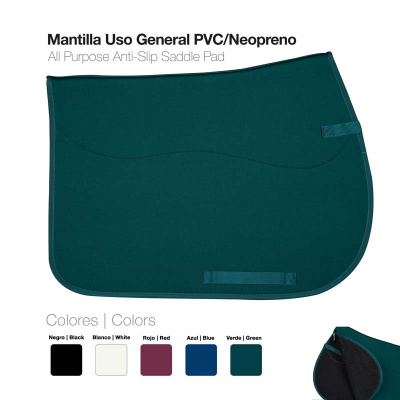 Mantilha uso geral PVC/Neopreno verde com tira de fixação e descrição de cores