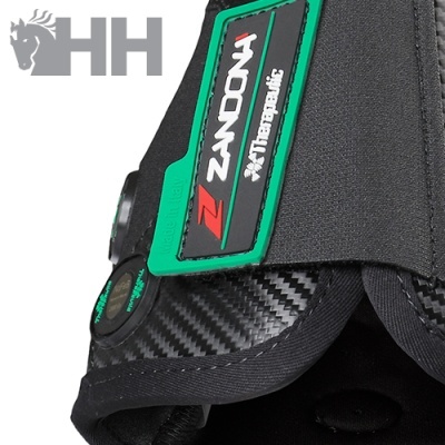 Fecho ajustável preto e verde ZANDONI em tecido e fibra de carbono