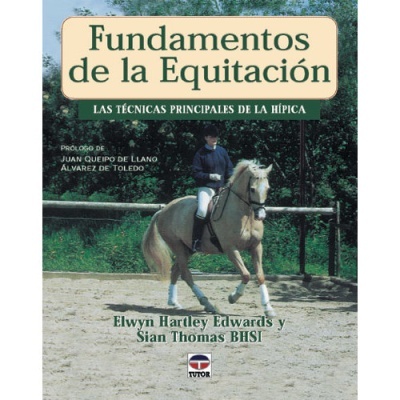 Capa de livro sobre equitação com cavaleiro e cavalo numa pista ao ar livre