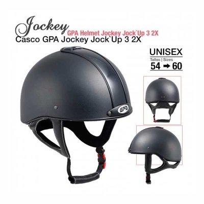 Capacete de equitação preto Jockey GPA Jock Up 3 2X unisex