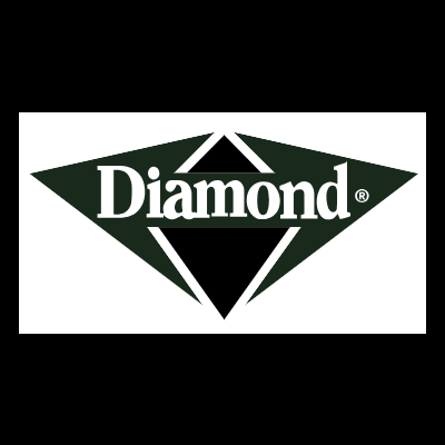 Logótipo 'Diamond' em forma de diamante preto e verde escuro