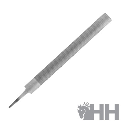 Espátula pequena metálica com cabo texturizado e ponta fina curva