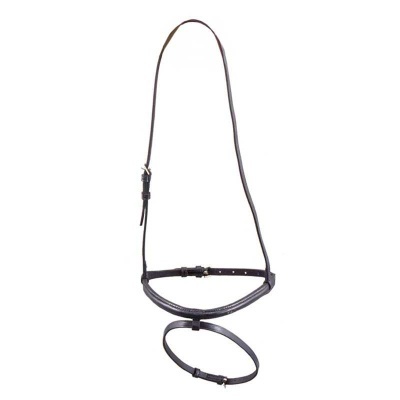 Cabo de montaria preto em couro com fivelas