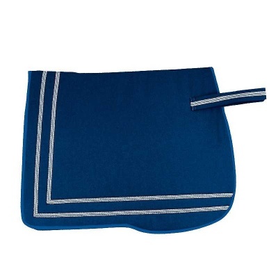 Sela almofadada azul com riscas prateadas