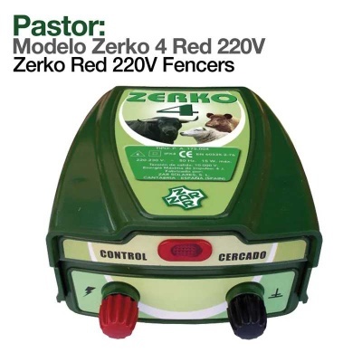 Dispositivo pastor elétrico verde Modelo Zerko 4 Red 220V com botões vermelho e preto