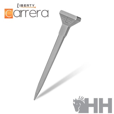 Prego de aço cinzento com cabeça larga trapezoidal