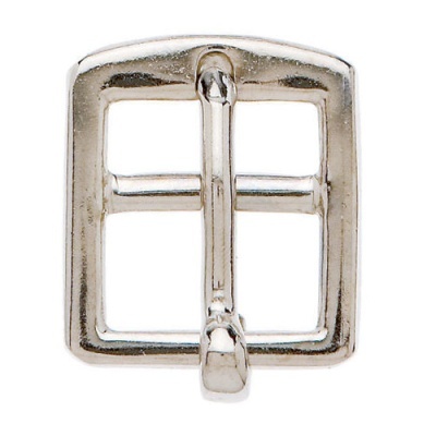 Fivela metálica prateada quadrada com barra e pino