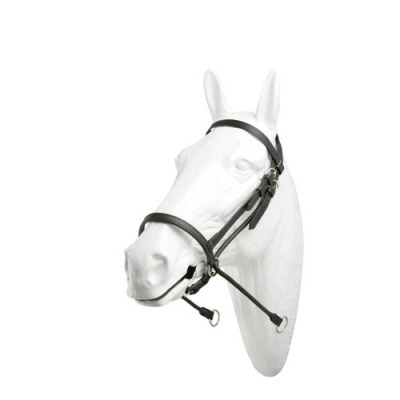 Cabeça decorativa de cavalo branco com cabresto preto
