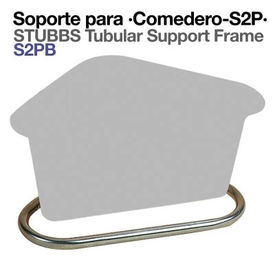 Suporte tubular metálico prateado para comedouro S2P
