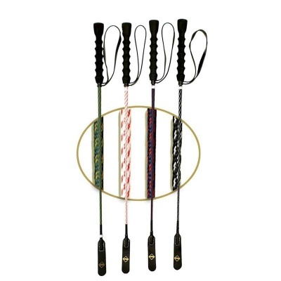 Quatro mordaças para cavalo com cabo trançado colorido e punho preto com alça