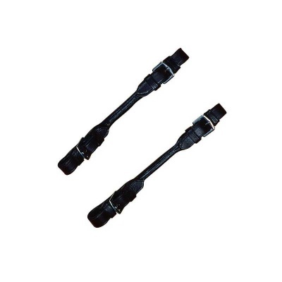 Par de tiras pretas com fivelas metálicas