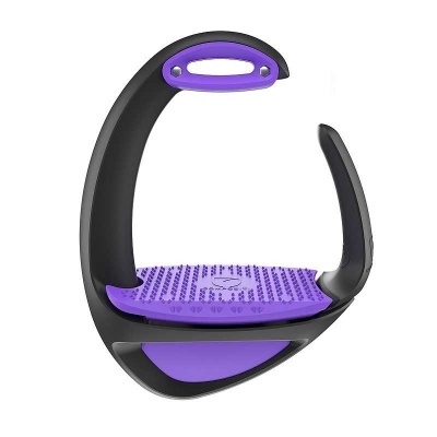 Estribo para cavalo preto com detalhes roxos
