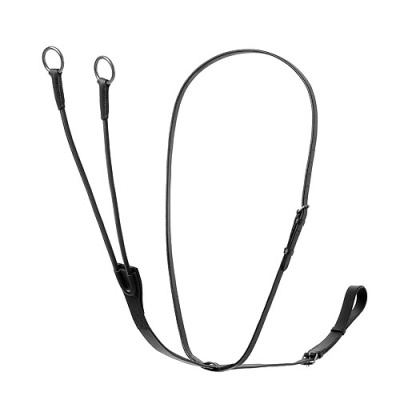 Correia dupla preta para câmara com argolas metálicas