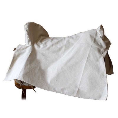 Capa protetora branca para sela de cavalo em tecido resistente