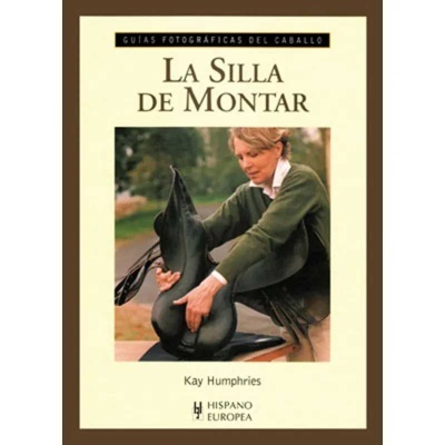 Capa de livro 'La Silla de Montar' com uma mulher manuseando uma sela preta