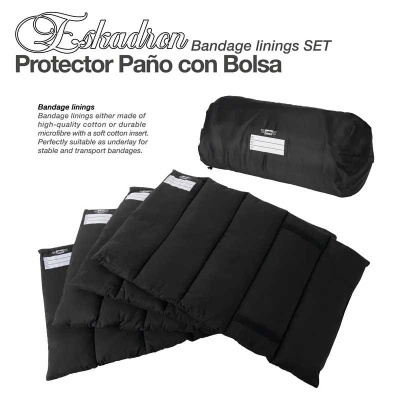 Conjunto de forros para ligaduras pretos com bolsa de transporte preta