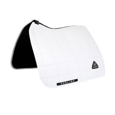 Alforge branco acolchoado com etiquetas SUBLIME e ACAVALLO
