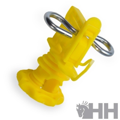 Prendedor amarelo de plástico com mola metálica