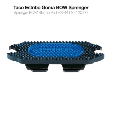 Taco de estribo em borracha BOW Sprenger preto com zona azul com relevo SPRINGER