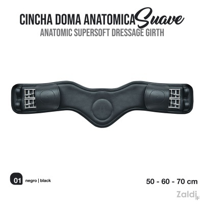 Cincha de doma anatómica preta com fivelas metálicas