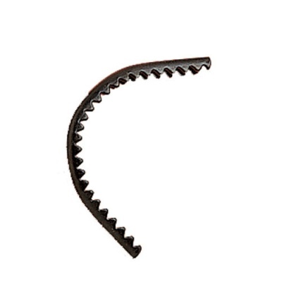 Pulseira de metal preta com dentes triangulares