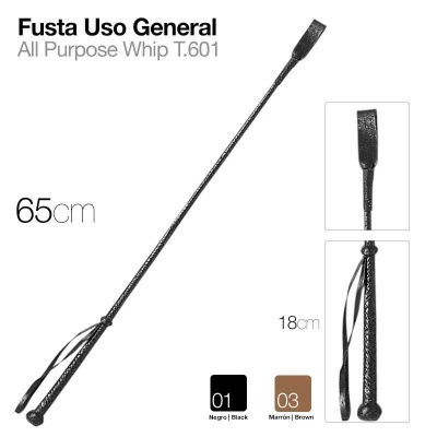 Fusta preta para uso geral com alça e 65 cm de comprimento