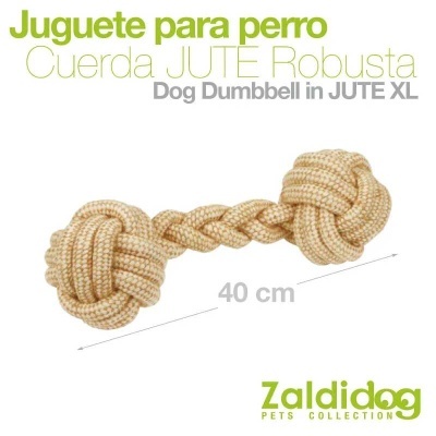 Brinquedo para cão de corda de juta com 40 cm e nós nas pontas, marca Zaliddog