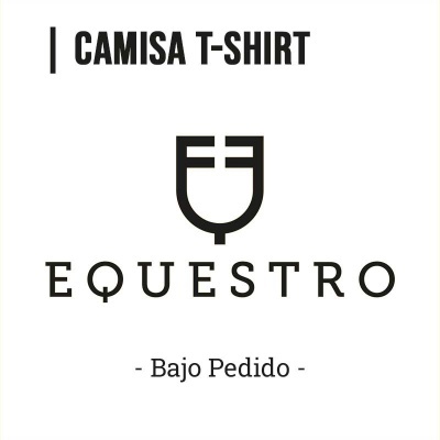 Texto com informação sobre camisa T-shirt da marca EQUESTRO e frase 'Bajo Pedido'