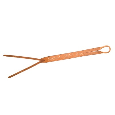 Correia de guitarra castanha em couro com padrão perfurado