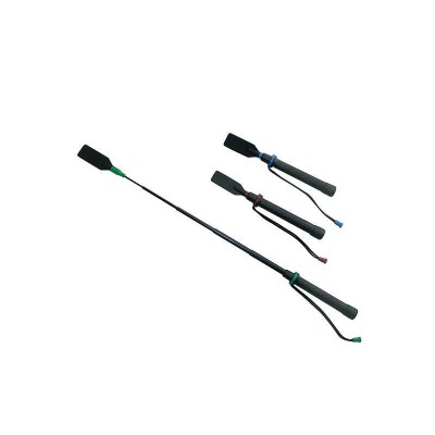 Três rédeas pretas com detalhes coloridos em fundo branco