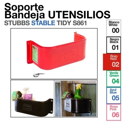 Suporte bandeja utensílios em várias cores com exemplos de uso