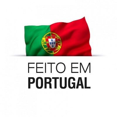 Bandeira de Portugal com texto FEITO EM PORTUGAL