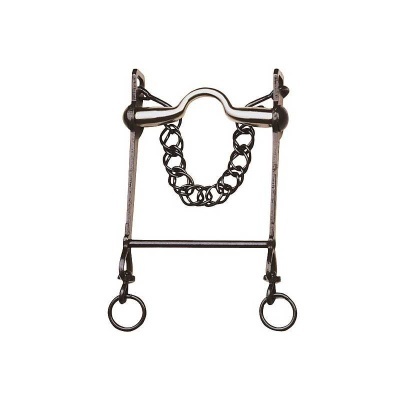 Freio metálico para cavalo com corrente e argolas