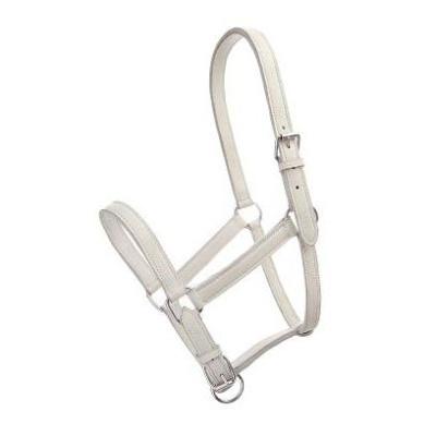 Cabresto branco para cavalo com fivelas metálicas