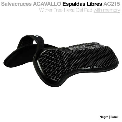 Salvacruces ACAVALLO preto em gel com textura hexagonal e alça ajustável.