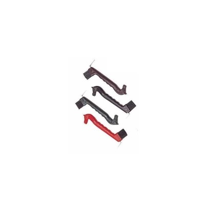 Três palancas para pneus de bicicleta em diferentes cores sobre fundo branco