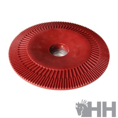 Disco abrasivo vermelho com ranhuras e orifício central