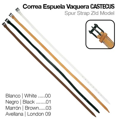 Quatro correias espuela vaqueira CASTECUS em pele, cores branco, preto, castanho e avellana