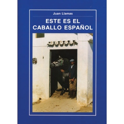 Capa de livro azul com foto de homem e cavalo na entrada de estábulo
