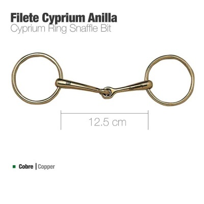 Filete anilha de cobre para cavalo com 12,5 cm