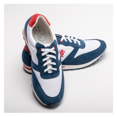 Sapatilhas desportivas azul, branco e vermelho com logótipo BC