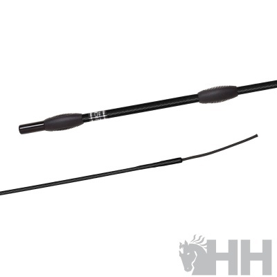 vara de pesca preta com grips emborrachados e etiqueta 1.83 sobre fundo branco