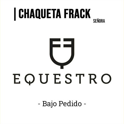 Texto promocional de jaqueta frack para senhora da marca EQUESTRO em fundo branco