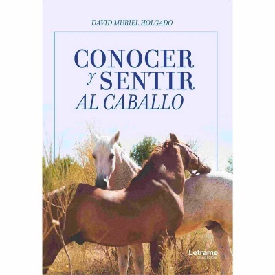 Livro com capa mostrando dois cavalos, um castanho e um branco, com texto do título