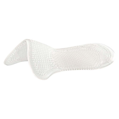 Palmatória de silicone transparente com textura de pontos.