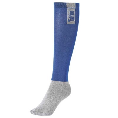 Meia alta desportiva azul e cinza com a palavra Puma